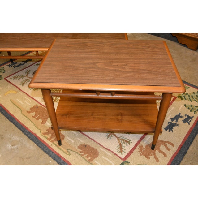 1960s Mid Century Modern Lane Teak Rectangle Coffee Table & 2 End / Side Tables 3 Piece Set For Sale - Image 15 of 18