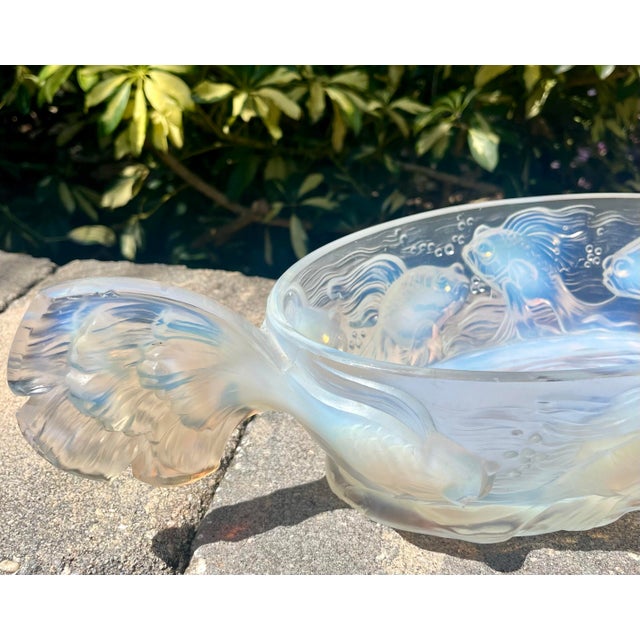 Glass 1930s Verlys, France Opaline Art Glass Bowl For Sale - Image 7 of 12