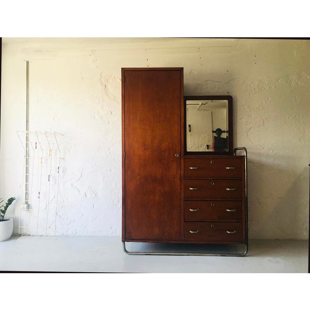 Wardrobe with Drawers and Mirror, 1930s For Sale - Image 12 of 12