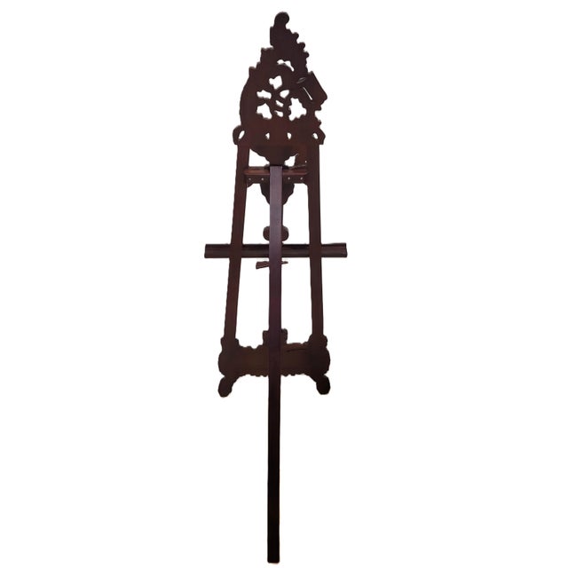 Mid 20th Century Vintage American 20th C Carved Mahogany Baroque Revival Easel Floor Display Stand For Sale - Image 5 of 15