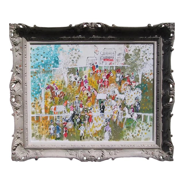 Charles Cobelle Before the Race, Painting by Charles Cobelle circa 1960 For Sale