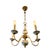 Chinoiserie Vintage Dutch Delft Blue & White Porcelain Patinated Brass 5-Arm Chandelier For Sale - Image 3 of 4