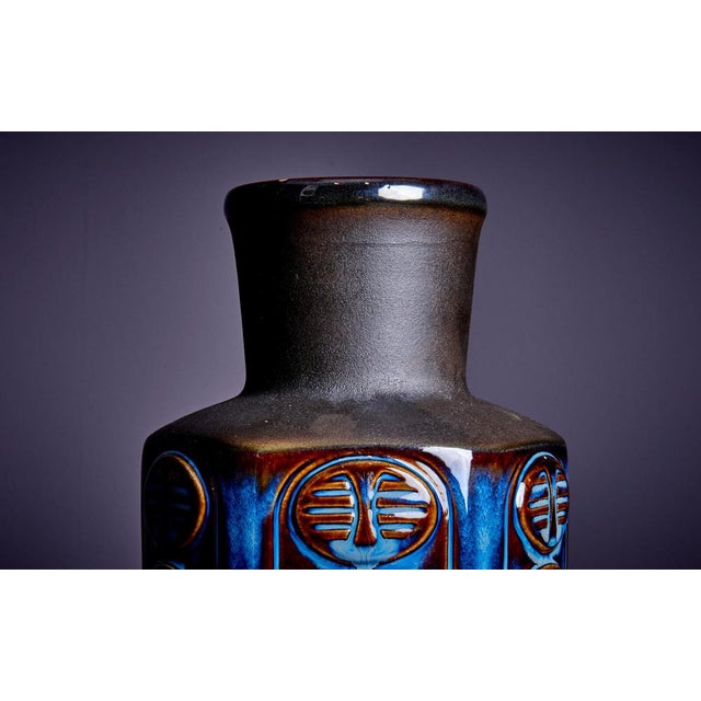 Large Model 3347 Vase in Blue Ceramic from Søholm, Denmark, 1960s For Sale - Image 4 of 8