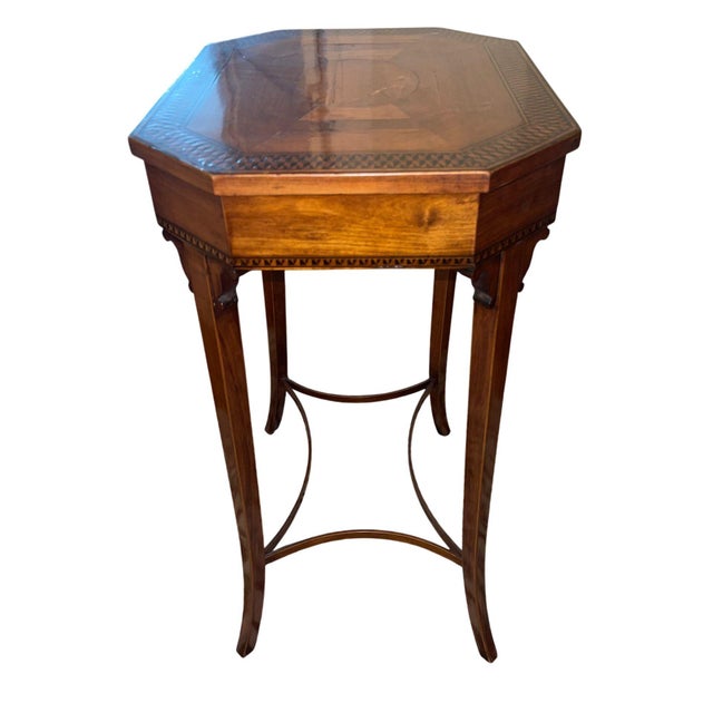 Wood 19th Century Italian Marquetry Occasional Table With Lift Top For Sale - Image 7 of 9