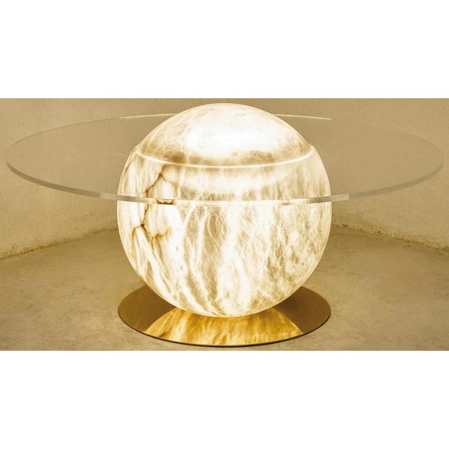 Solaris large floor lamp by united alabaster dimensions: ⌀ 50 cm materials: alabaster, copper (matt black finish) all our...