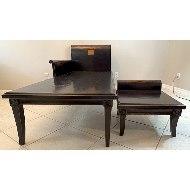 Mid-Century Modern Mid 20th Century Qing Dynasty Replica Asian Hardwood Daybed With Table For Sale - Image 3 of 12