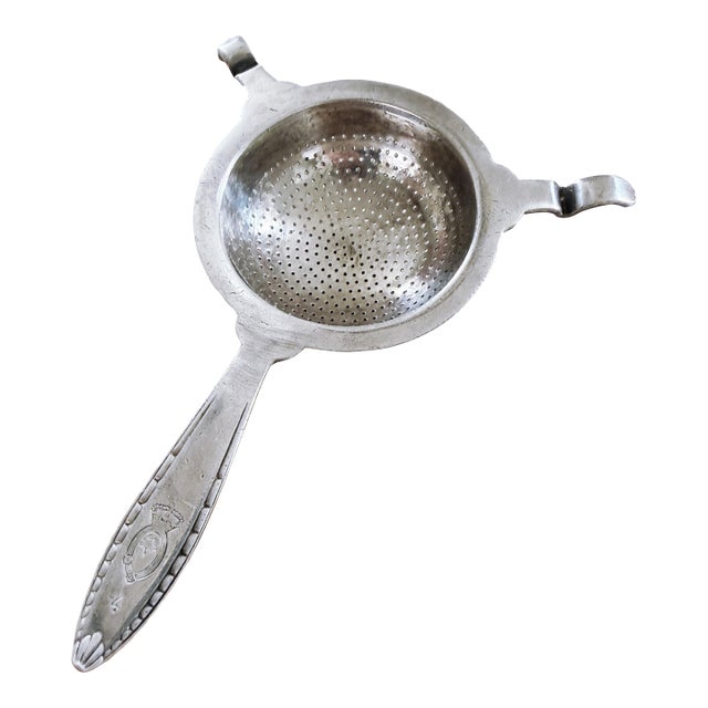 1920s Christofle Silver Tea Infuser From Hotel George v Paris For Sale