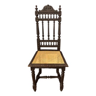 Antique French Renaissance Brittany Caine Chair For Sale