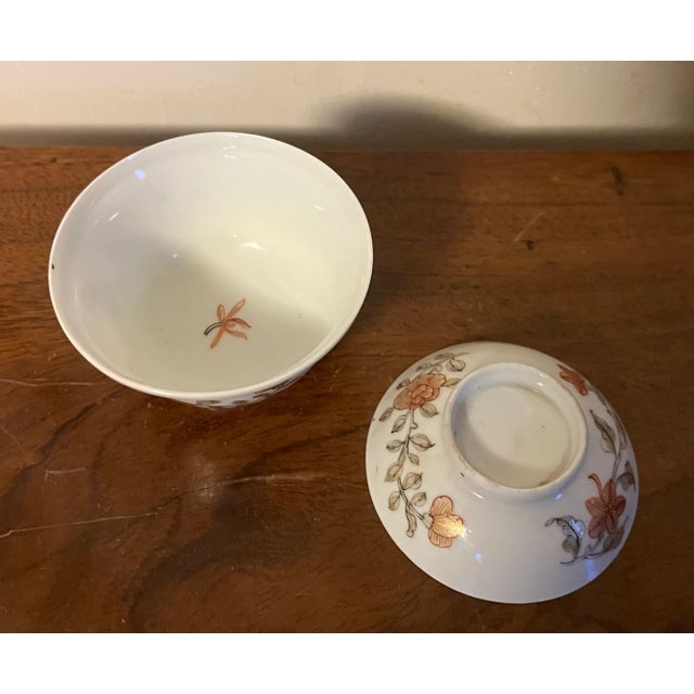 Antique 18th Century Chinese Export Porcelain Tea Cup or Bowl and Cover For Sale - Image 10 of 12