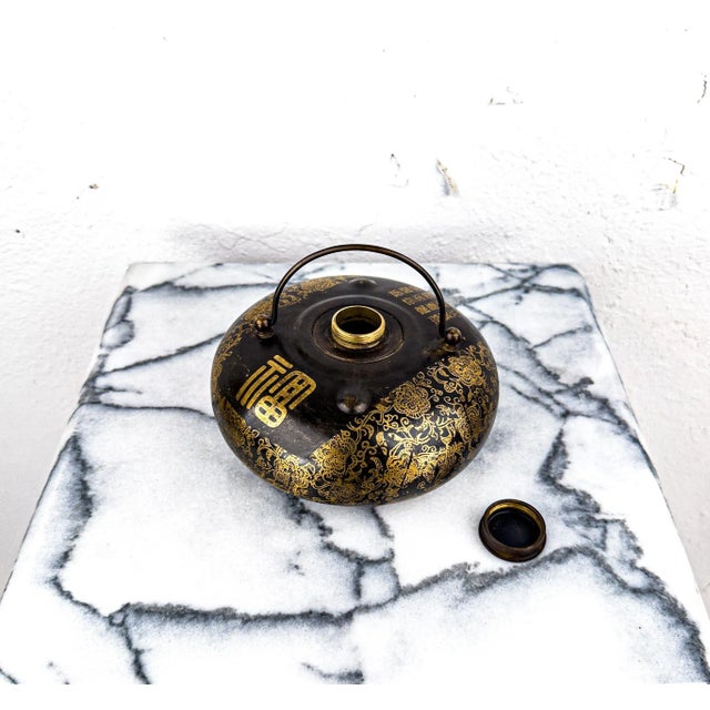 Early 20th Century Brass Chinese Bed Warmer For Sale - Image 10 of 12