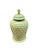 Italian glazed ceramic lamp, circa 1960, with a relief design of overlapping scales and an apple green finish with...
