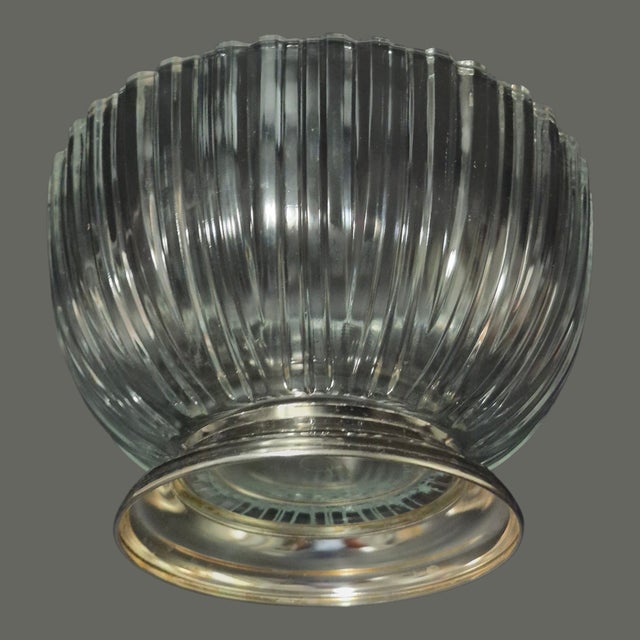Vintage Elegant Italian Crystal Serving Bowl Silver-Plated Base Marked For Sale - Image 4 of 7