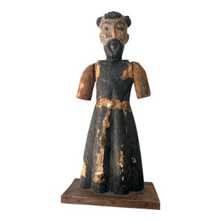 Late 19th Century Spanish Colonial Tradition Polychrome Devotional Figure or Santos For Sale
