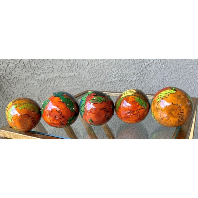 Set of 5 Late 20th-Century Hand-Painted Gourd Hanging Ornaments, New Mexico For Sale In Austin - Image 6 of 18