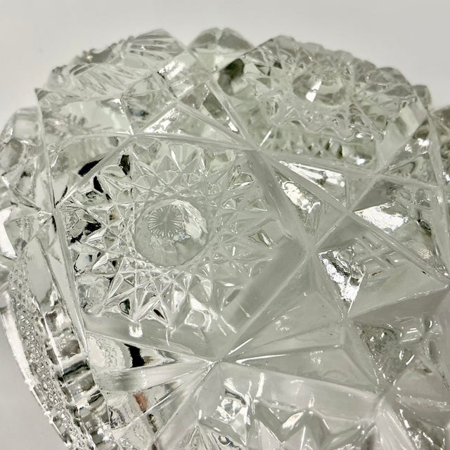 Late 1800s Antique Boho Chic Hollywood Regency American Brilliant Cut Relish Serving Dish. For Sale - Image 9 of 11