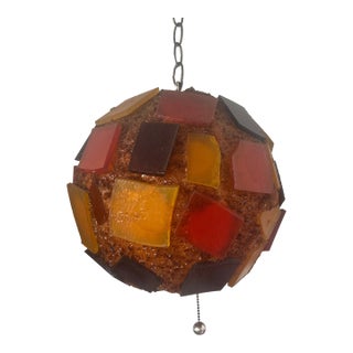 1950s Mid-Century Modern Chunky Acrylic Swag Lamp For Sale