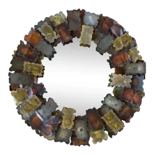 1970's Torch Cut Brutalist Designer Metal Mirror
