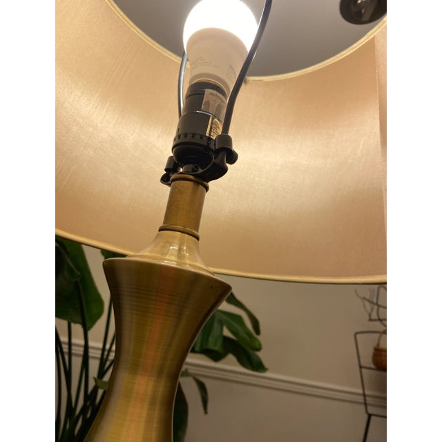 Glass Vintage Amber Glass Lamp For Sale - Image 7 of 9