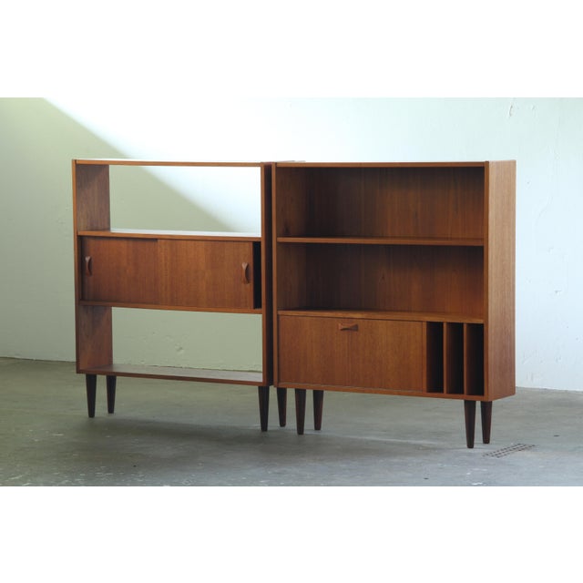 Mid-Century Modern Danish Teak Bookcase with Sliding Doors, 1960s For Sale - Image 11 of 18