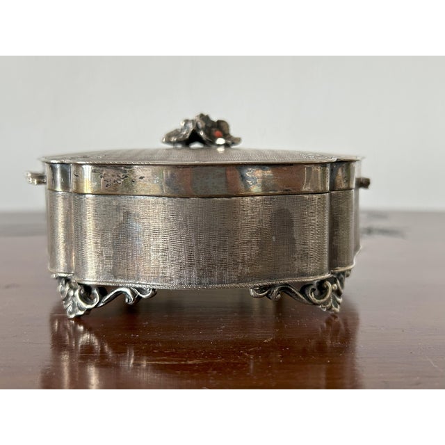 Art Nouveau 800 Silver Jewel Box with Vermeil Interior, Germany, 1890s For Sale - Image 11 of 17