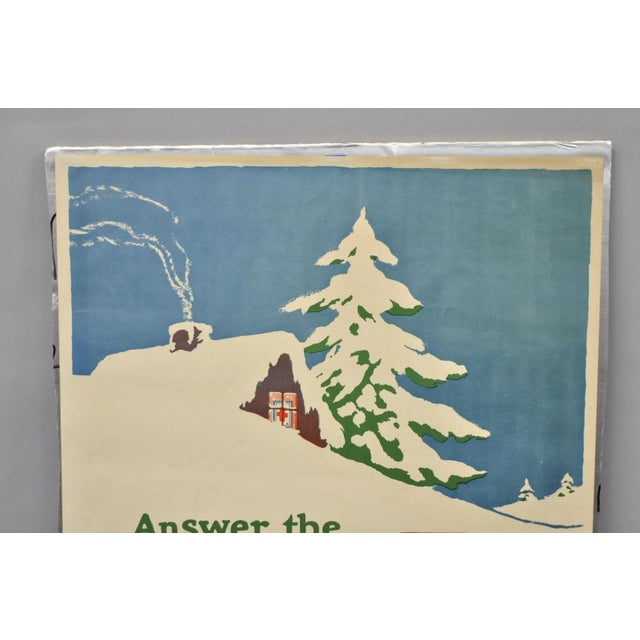 Traditional Original Vintage 1918 Wwi Poster 'Red Cross Christmas Roll Call' Ray Greenleaf For Sale - Image 3 of 13