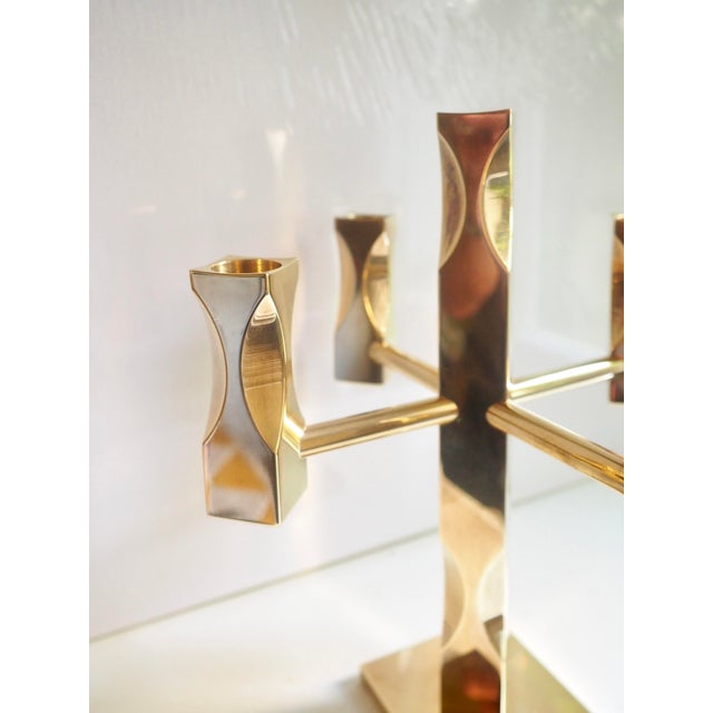 1980s Brass Candlestick by Lars Akesson and Ulf Larsson, 1984 For Sale - Image 5 of 6