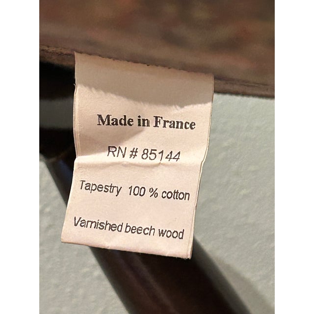 Vintage French Beechwood and Tapestry Folding Luggage Rack For Sale - Image 11 of 12