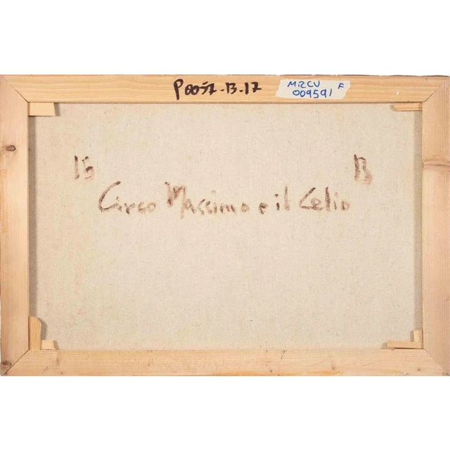 Pino Romanò, View of Circo Massimo and Celio, Oil Painting, 1990s For Sale - Image 4 of 5