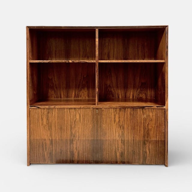 Mid-Century Modern Danish Rosewood Cabinet System attributed to O. Bank Larsen for Skjern Furniture Factory, Denmark, 1960s, Set of 2 For Sale - Image 3 of 14