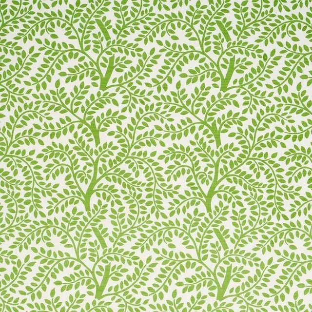 Schumacher Temple Garden Ii Fabric in Green For Sale