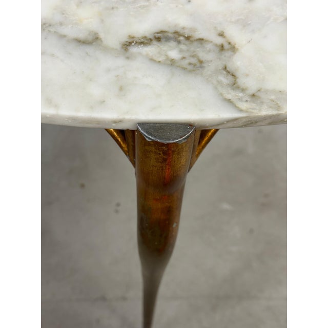 Early 20th Century Italian Gilt Aluminum and Marble Dining Table For Sale In Palm Springs - Image 6 of 18