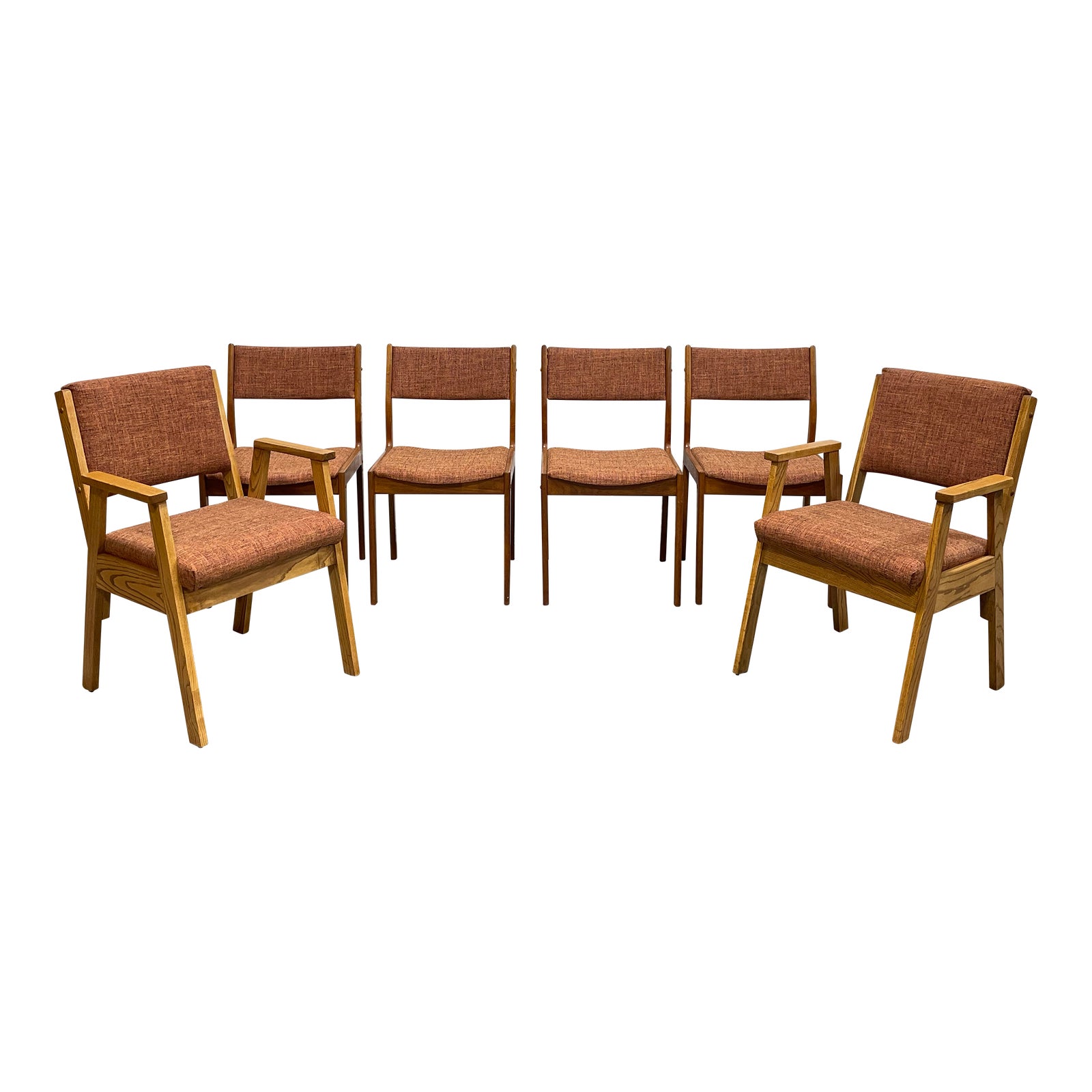 Mid Century Modern Teak + Oak Dining Chairs, Set of 6 Chairish