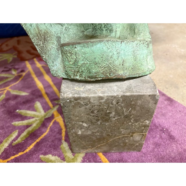 Italian Modern Bronze Bust For Sale - Image 4 of 11