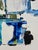 Blue Contemporary Still Life Vase With Flowers | Abstract Figurative | Diane Grant For Sale - Image 8 of 9