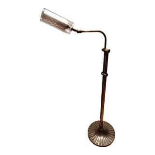 Mid Century Combined With Hollywood Regency Solid Heavy Brass Floor Lamp For Sale