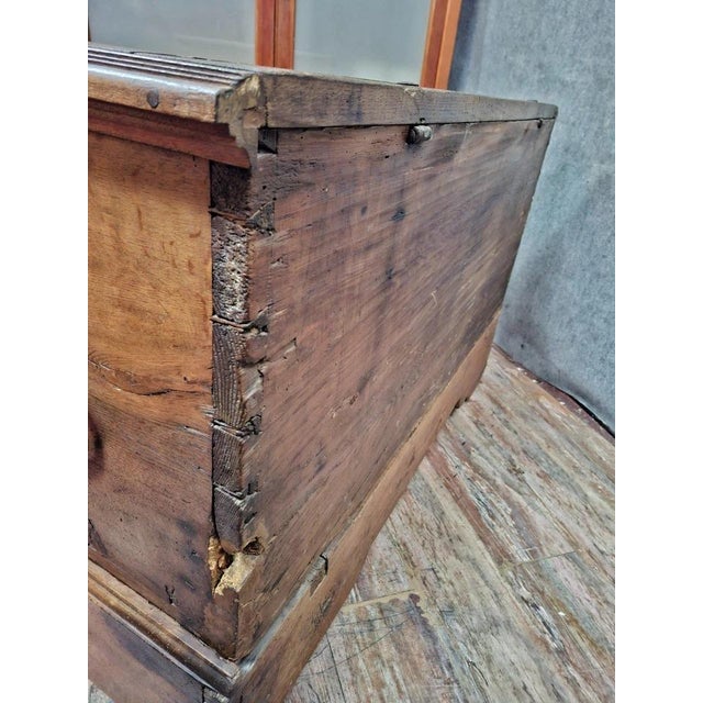 18th Century Rustic Oak Chest with Molded Panels For Sale - Image 9 of 11