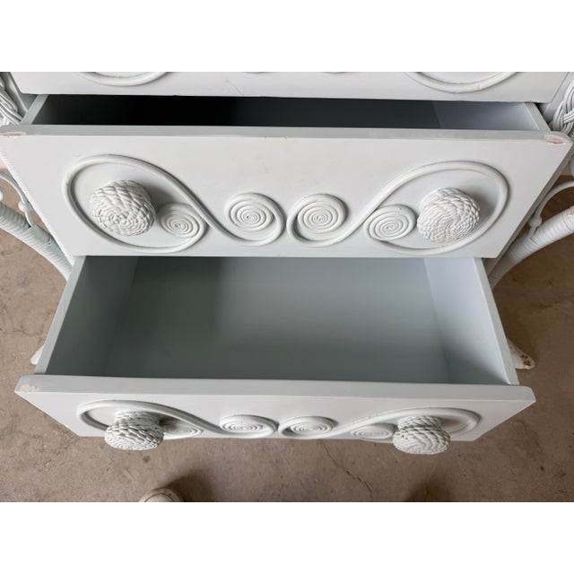 Vintage Palm Beach Woven Wicker Chest of Drawers For Sale - Image 4 of 12