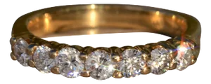 The Struan: Ladies Shared Prong Diamond Partway Eternity Band in 14K Gold
