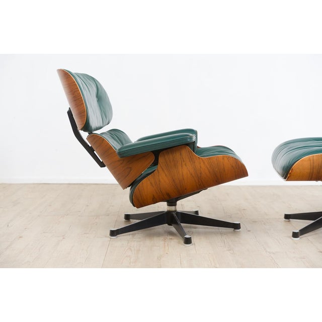 Set of Vintage Lounge Chair with Ottoman in Avocado Green by Charles and Ray Eames for Herman Miller, 1970s For Sale - Image 17 of 18