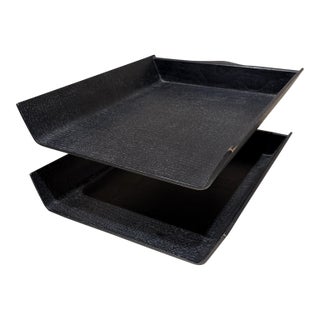 Desk Accessory Designed by Florence Knoll Two-Tier Paper Tray Ebony For Sale