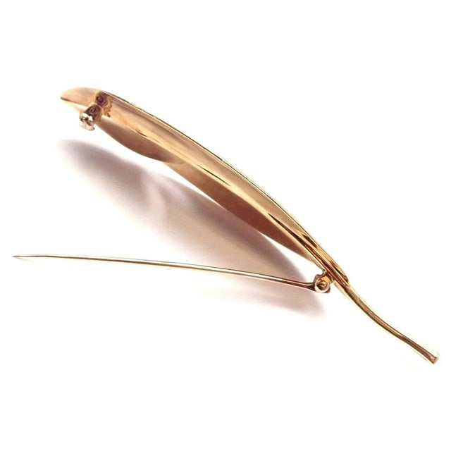 Contemporary Tiffany & Co. Angela Cummings 18k Yellow Gold Leaf Pin Brooch For Sale - Image 3 of 5