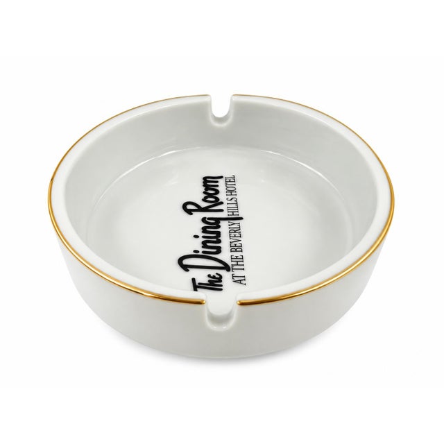 Ceramic Vintage the Dining Room at the Beverly Hills Hotel Porcelain Ashtray For Sale - Image 7 of 10