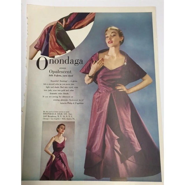 Here is a vintage Onondaga Silks advertisement from 1948. Classic full page ad ready for framing. Carefully removed from...