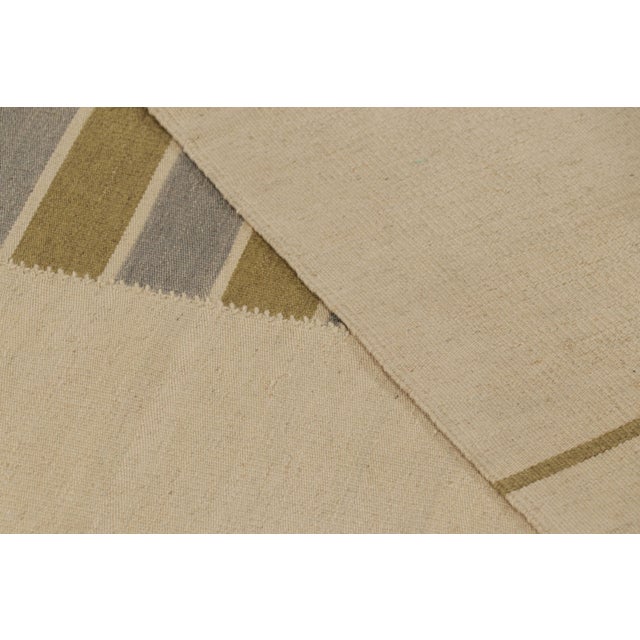 Beige Rug & Kilim’s Contemporary Kilim in Beige, Green and Gray Tones For Sale - Image 8 of 8