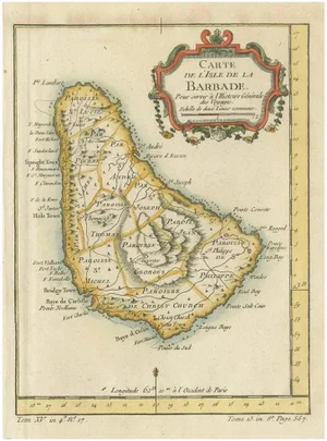 Barbados Island at the Height of the Plantation Economy, 1759