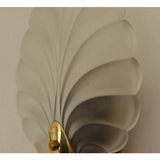 Art Deco Brass & Glass Shell Wall Lamps Denmark, 1930s Rewired, Working, E14, Set of 2 For Sale - Image 13 of 18