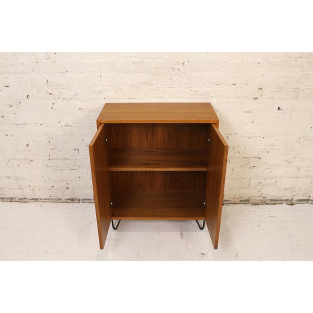 Mid-Century Modern Mid 20th Century Danish Teak Nightstand With Cabinet Doors and Shelf For Sale - Image 3 of 17