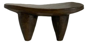 Vintage African Senufo Wood Milk Stool I . Coast 14.5" W