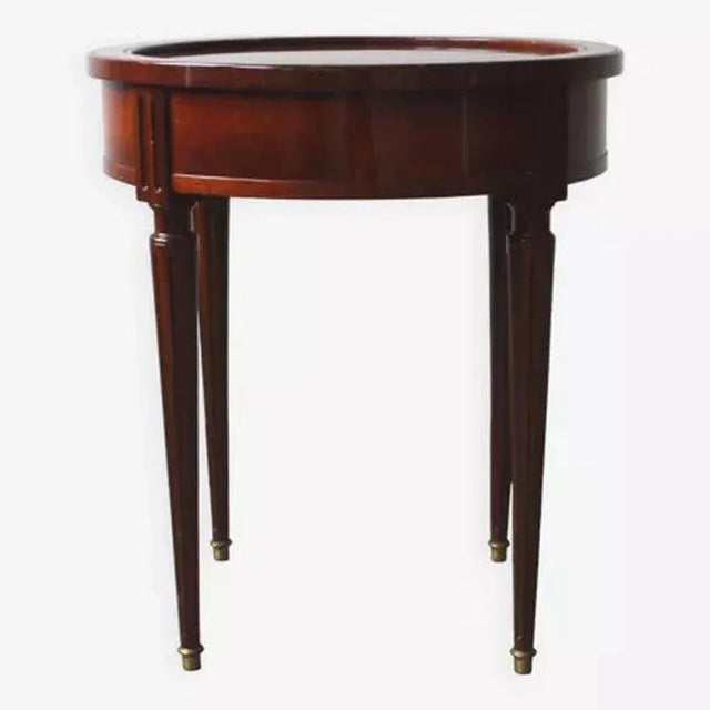 Wood Vintage Pedestal Table in Mahogany and Marble For Sale - Image 7 of 7