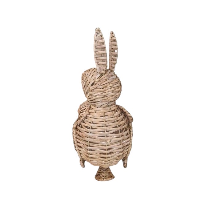 Woven Wicker Rattan Rabbit Decorative Object Perfect for your Spring Decor!
